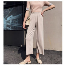 Load image into Gallery viewer, Draping Chiffon Wide Leg Pants Women&#39;s Summer Straight Tube High Harajuku Pantalon Femme Plus Size Trousers Women Streetwear