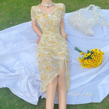 Load image into Gallery viewer, Dress Female Summer Ladies Summer dDress 2020 New Long Cheongsam Dress Covering Belly Temperament Fairy Dress