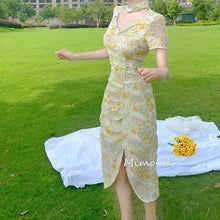 Load image into Gallery viewer, Dress Female Summer Ladies Summer dDress 2020 New Long Cheongsam Dress Covering Belly Temperament Fairy Dress
