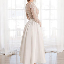 Load image into Gallery viewer, Dress White Sexy Embroidered Long-sleeved Big Swing Dress European American Banquet Evening Dress Long Skirt Autumn Spring New