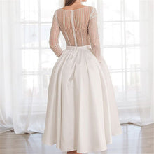 Load image into Gallery viewer, Dress White Sexy Embroidered Long-sleeved Big Swing Dress European American Banquet Evening Dress Long Skirt Autumn Spring New
