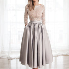 Load image into Gallery viewer, Dress White Sexy Embroidered Long-sleeved Big Swing Dress European American Banquet Evening Dress Long Skirt Autumn Spring New