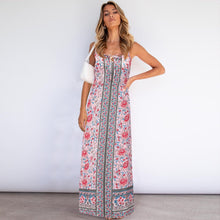 Load image into Gallery viewer, Dress Woman 2021 Summer New Retro Temperament Floral Dress Ladies Big Size Sexy Slim Bohemian Halter Belt Long Dress