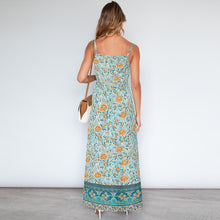 Load image into Gallery viewer, Dress Woman 2021 Summer New Retro Temperament Floral Dress Ladies Big Size Sexy Slim Bohemian Halter Belt Long Dress