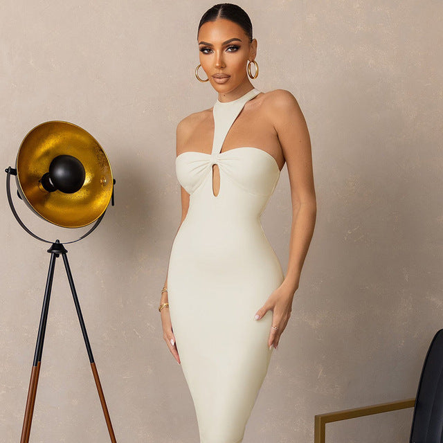 Dresses For Women 2022 Summer Skinny Sexy Black Halter Casual Evening Party Prom Mini Dress Vestidos Irregular Outfits Clothes