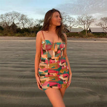 Load image into Gallery viewer, Dresses For Women 2022 Summer Strap Skinny Sexy Chain Print Casual Evening Party Prom Mini Dress Vestidos Outfits Clothes