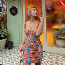 Load image into Gallery viewer, Dresses For Women 2022 Summer Strap Skinny Sexy Chain Print Casual Evening Party Prom Mini Dress Vestidos Outfits Clothes