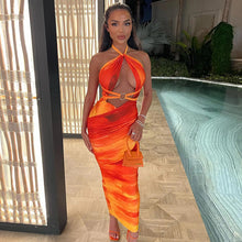 Load image into Gallery viewer, Dresses For Women 2022 Summer Strap Skinny Sexy Halter Print Casual Evening Party Prom Maxi Dress Vestidos Outfits Clothes