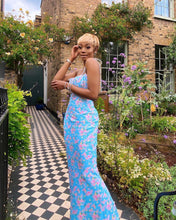 Load image into Gallery viewer, Dresses women Cryptographic Floral Print Elegant Sleeveless Maxi Sundress Sexy Party Club Summer Backless Women Tie Front Dress