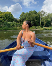 Load image into Gallery viewer, Dresses women Cryptographic Floral Print Elegant Sleeveless Maxi Sundress Sexy Party Club Summer Backless Women Tie Front Dress