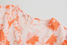 Load image into Gallery viewer, Dresses women wholesale 2022 spring V neck short sleeve lace up Printed Dress f1 53021