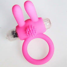 Load image into Gallery viewer, Durable rabbit penis ring vibrator cock cage cockring clitoris massager vibrating masturbation Cocking delay ejaculation sex toy