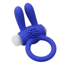 Load image into Gallery viewer, Durable rabbit penis ring vibrator cock cage cockring clitoris massager vibrating masturbation Cocking delay ejaculation sex toy