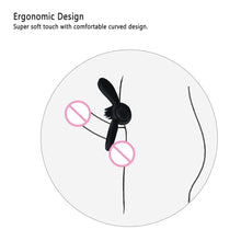 Load image into Gallery viewer, Durable rabbit penis ring vibrator cock cage cockring clitoris massager vibrating masturbation Cocking delay ejaculation sex toy