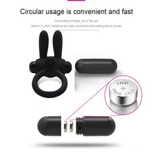 Load image into Gallery viewer, Durable rabbit penis ring vibrator cock cage cockring clitoris massager vibrating masturbation Cocking delay ejaculation sex toy