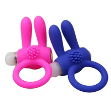 Load image into Gallery viewer, Durable rabbit penis ring vibrator cock cage cockring clitoris massager vibrating masturbation Cocking delay ejaculation sex toy