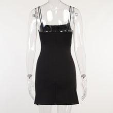 Load image into Gallery viewer, Elegant Backless Black Sexy Mini Dress for Women Spaghetti Strap Slit Night Club Party Short Dresses Ladies Summer Streetwear