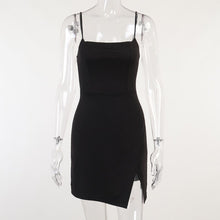 Load image into Gallery viewer, Elegant Backless Black Sexy Mini Dress for Women Spaghetti Strap Slit Night Club Party Short Dresses Ladies Summer Streetwear