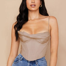 Load image into Gallery viewer, Elegant Chic Stain Low Cut Y2k Corset Top Sexy Sleeveless Backless Gathered Cropped Tops Camis Club Party Clothes 2022 New