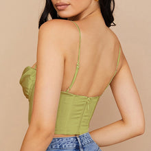 Load image into Gallery viewer, Elegant Chic Stain Low Cut Y2k Corset Top Sexy Sleeveless Backless Gathered Cropped Tops Camis Club Party Clothes 2022 New