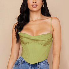 Load image into Gallery viewer, Elegant Chic Stain Low Cut Y2k Corset Top Sexy Sleeveless Backless Gathered Cropped Tops Camis Club Party Clothes 2022 New