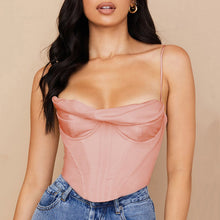 Load image into Gallery viewer, Elegant Chic Stain Low Cut Y2k Corset Top Sexy Sleeveless Backless Gathered Cropped Tops Camis Club Party Clothes 2022 New