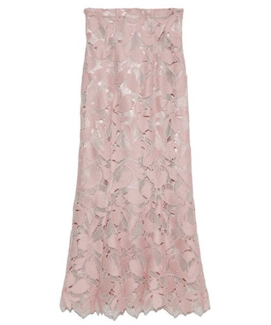 Elegant Embroidery Hollow Out Lace Skirt Elegant High Waist Bodycon Skirts Women 2022 Autumn Winter New Japan Style Faldas Mujer