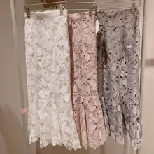 Load image into Gallery viewer, Elegant Embroidery Hollow Out Lace Skirt Elegant High Waist Bodycon Skirts Women 2022 Autumn Winter New Japan Style Faldas Mujer