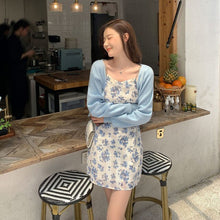 Load image into Gallery viewer, Elegant Floral Dress Women Korean V-Neck Summer French Retro Backless Strap Dress 2021 Beach Casual Y2k Party Fairy Midi Dress