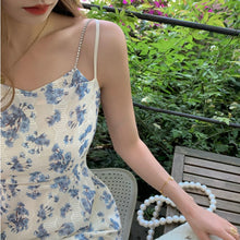 Load image into Gallery viewer, Elegant Floral Dress Women Korean V-Neck Summer French Retro Backless Strap Dress 2021 Beach Casual Y2k Party Fairy Midi Dress