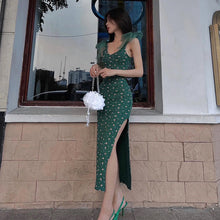 Load image into Gallery viewer, Elegant Retro Print Sleeveless Sexy Slit Tie Cut-Out Maxi Dress Party Club 2022 Fashion Summer Dresses Bodycon Outfits Vacation