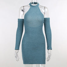 Load image into Gallery viewer, Elegant Sexy Halter Neck Knitted Backless Dress Women Summer Party 2021 Fashion Chic Slim Casual Short Bodycon Open Back Dresses