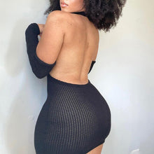 Load image into Gallery viewer, Elegant Sexy Halter Neck Knitted Backless Dress Women Summer Party 2021 Fashion Chic Slim Casual Short Bodycon Open Back Dresses