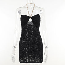 Load image into Gallery viewer, Elegant Sleeveless Sexy Chain Halter Tie Cut-Out Mini Dress Party Club Backless Fashion Summer Dresses Bodycon Outfits Vacation