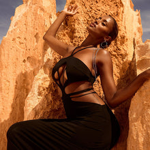 Load image into Gallery viewer, Elegant Sleeveless Sexy Halter Tie Cut-Out Maxi Dress Party Club Backless Fashion Summer Dresses Bodycon Outfits Vacation