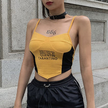 Load image into Gallery viewer, Elegant Splicing Printing Crop Tops 2021 Women Summer Fashion Camisole Beach Harajuku Top Tees Shirt Clothes Vintage T-Shirt