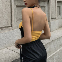 Load image into Gallery viewer, Elegant Splicing Printing Crop Tops 2021 Women Summer Fashion Camisole Beach Harajuku Top Tees Shirt Clothes Vintage T-Shirt