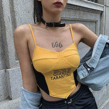 Load image into Gallery viewer, Elegant Splicing Printing Crop Tops 2021 Women Summer Fashion Camisole Beach Harajuku Top Tees Shirt Clothes Vintage T-Shirt