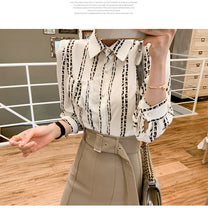 Load image into Gallery viewer, Elegant Spring Office Lady 2 Piece Set Women chiffon long sleeve shirt + Bodycon Slim Midi skirts Women Fashion Vestido Suits