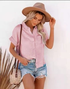 Elegant Summer Loose Women Tops Womens Blouses 3XL Short Sleeve Shirt Casual Cotton Turn-down Collar Ladies Blouses