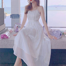 Load image into Gallery viewer, Elegant Summer Strap Dress Women Kawaii French Vintage Princess Sexy Fairy Dress Female Casual V-neck Party Beach Dress 2021
