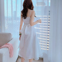 Load image into Gallery viewer, Elegant Summer Strap Dress Women Kawaii French Vintage Princess Sexy Fairy Dress Female Casual V-neck Party Beach Dress 2021