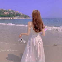 Load image into Gallery viewer, Elegant Summer Strap Dress Women Kawaii French Vintage Princess Sexy Fairy Dress Female Casual V-neck Party Beach Dress 2021