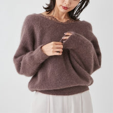 Load image into Gallery viewer, Elegant Sweet Patchwork Lace Sweater Fall Woman 2021 Long Sleeve Solid Soft Knitted Pullovers V-neck All Match Autumn Jumpers