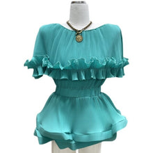 Load image into Gallery viewer, Elegant Women Ruffle Top Chiffon Shirt Blouses Tops Work Female 2020 Layer Casual Chic Loose Tops Office OL Blouses Black