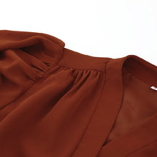 Load image into Gallery viewer, Elegant lantern long sleeve blouse women Shirts button up shirt Slim-fit cropped vintage top shirt woman clothing