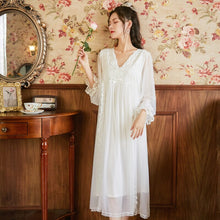 Load image into Gallery viewer, Embroidery Nightgowns Modal Homewear Palace Vintage Nighty Women Lace Sleepwear Ladies Sexy Hot Erotic Long White Sleepshirts