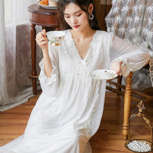 Load image into Gallery viewer, Embroidery Nightgowns Modal Homewear Palace Vintage Nighty Women Lace Sleepwear Ladies Sexy Hot Erotic Long White Sleepshirts