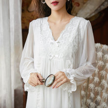Load image into Gallery viewer, Embroidery Nightgowns Modal Homewear Palace Vintage Nighty Women Lace Sleepwear Ladies Sexy Hot Erotic Long White Sleepshirts