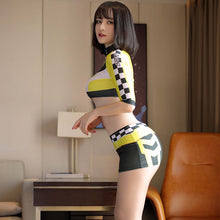 Load image into Gallery viewer, Erotic Club Sex Fantasy Set Racing Girl Sexy Cosplay Costumes Women Zipper Patchwork Mesh Porn Lingerie Bodysuit Christmas Gift